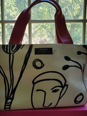 KATE SPADE MARIA KALMAN Art Canvas Leather Tote Satchel